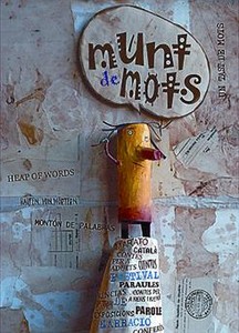 A l'esquerra, cartell del festival; a la dreta, foto de la mostra 'Narradors orals, els mags de la paraula'.