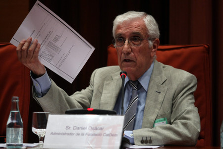L'extresorer de CDC Daniel Os�car, en la seva compareixen�a davant la comissi� del Parlament sobre el 'cas Palau', el 5 de juliol passat. 